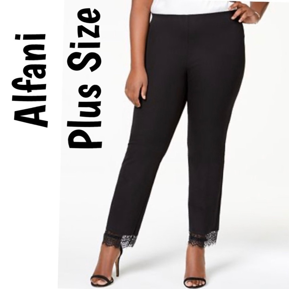 Alfani NWT Plus Size Skinny Leg Pants Black 18W
